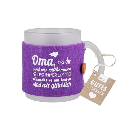 Glas Tasse "Oma"